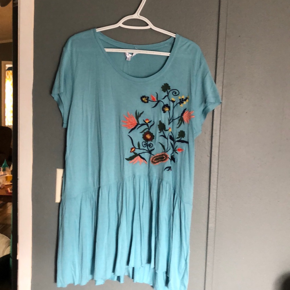 Blue peplum top